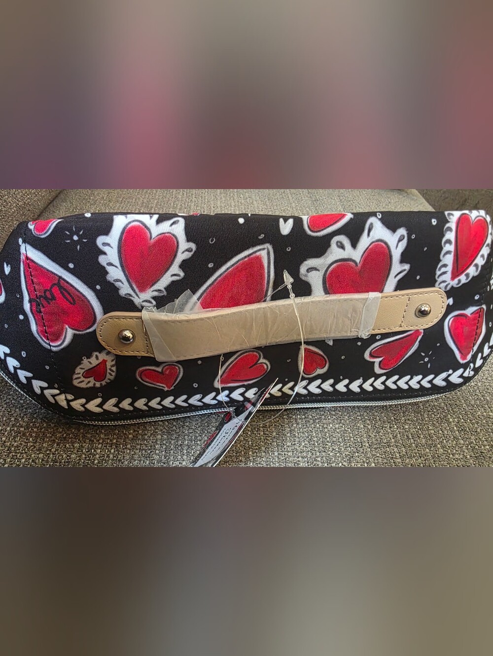 Brighton Hearts a Flutter Cosmetic Bag NWT w/removable inside mesh pouch